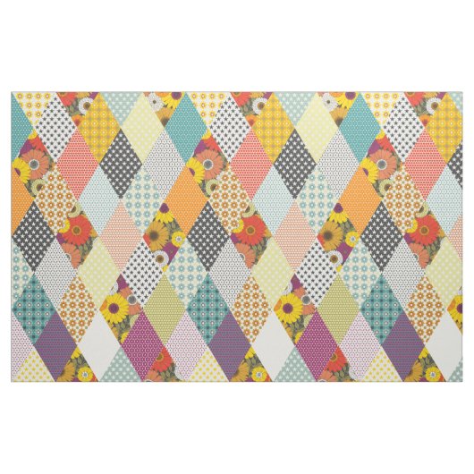 antike Blumen-Patchworkdecke Stoff (Fat Quarter (45,7 x 55,9 cm))