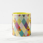 antike Blumen-Patchworkdecke Zweifarbige Tasse (Mittel)