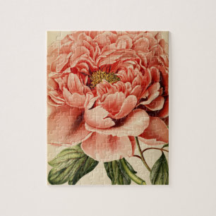 Antike Blumen Pfingstrose Natur Einzigartiger Spaß Puzzle