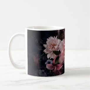 Antike Blumen. Pfingstrosen, Tulpen, Lilie, Horten Kaffeetasse