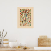 Antike Blumen Poster (Küche)