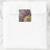 Antike Blumen Quadratischer Aufkleber (Tasche)