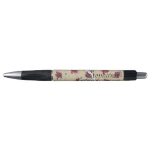 Antike Blumen rote Rose modern elegant braun cool Kugelschreiber