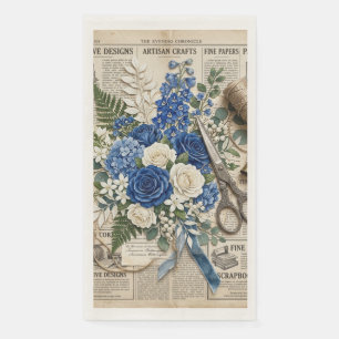 Antike Blumen & Scheren Collage Serviette