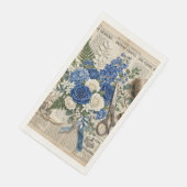 Antike Blumen & Scheren Collage Serviette (Ecke)