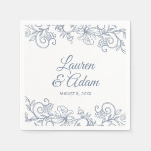 Antike Blumen-Spitze Hochzeitsservietten Staubbl Serviette