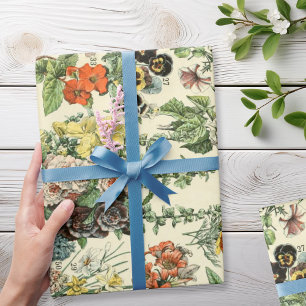 Antike Blumen Vintage Botanische Florale Geschenkpapier