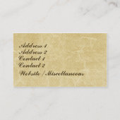 Antike Blumen Visitenkarte (Rückseite)