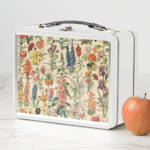 Antike Blumen von Adolphe Millot Metall Brotdose