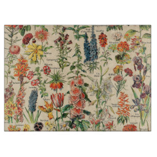 Antike Blumen von Adolphe Millot Schneidebrett