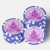 Antike Blumenblatt Lavendel Purpur Pokerchips (Stapel)
