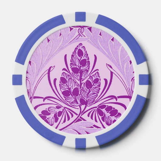 Antike Blumenblatt Lavendel Purpur Pokerchips (Vorderseite)