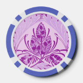 Antike Blumenblatt Lavendel Purpur Pokerchips (Rückseite)