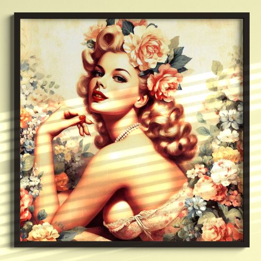 Antike Blumendame Poster