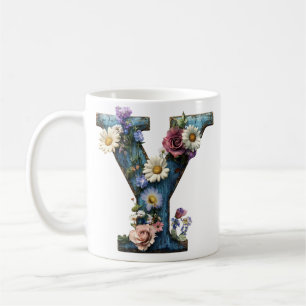 Antike Blumengarten-Letter Y Kaffeetasse