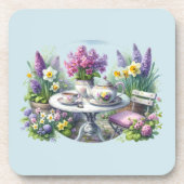 Antike Blumengesellschaft zum Tee im Garten Getränkeuntersetzer (Vorderseite)