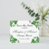 Antike Blumengrün Ankündigungspostkarte (Stehend Vorderseite)