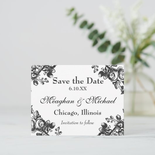 Antike Blumengrün Ankündigungspostkarte (Stehend Vorderseite)