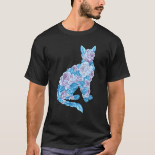 Antike Blumenkatze Französische Blumen Fleur Gärtn T-Shirt