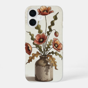 Antike Blumenkomposition mit Mohnblumen iPhone 16 Hülle