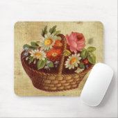 Antike Blumenkorb-Mauspad Mousepad (Mit Mouse)