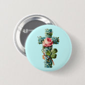 Antike Blumenkreuz Button (Vorne & Hinten)