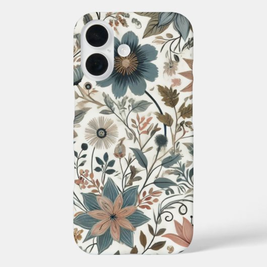 Antike Blumenmuster Case-Mate iPhone Hülle (Rückseite)