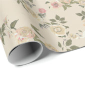 Antike Blumenmuster Geschenkpapier (Rolleneckpunkt)