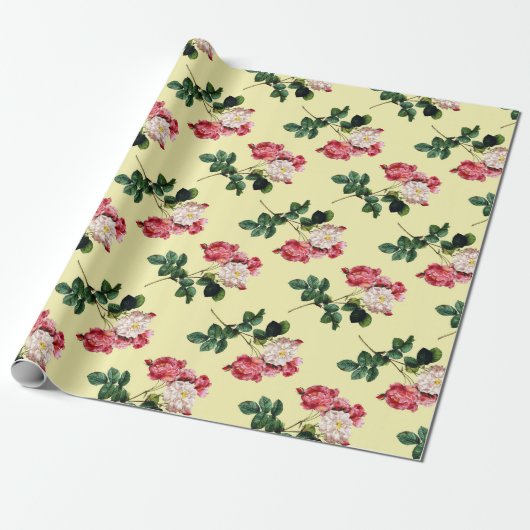 Antike Blumenmuster Geschenkpapier (Ungerollt)