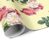 Antike Blumenmuster Geschenkpapier (Rolleneckpunkt)