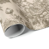Antike Blumenmuster Geschenkpapier (Rolleneckpunkt)