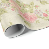 Antike Blumenmuster Geschenkpapier (Rolleneckpunkt)