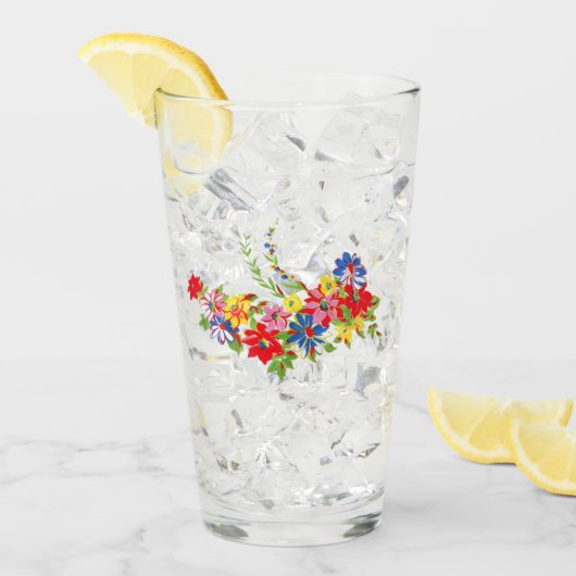 Antike Blumenmuster Glas (Vorderseite Ice)