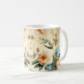 Antike Blumenmuster Kaffeetasse (VorderseiteRechts)
