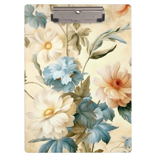 Antike Blumenmuster Klemmbrett (Vorderseite)