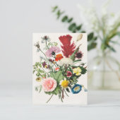 Antike Blumenmuster Postkarte (Stehend Vorderseite)