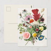 Antike Blumenmuster Postkarte (Vorne/Hinten)