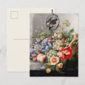 Antike Blumenmuster Postkarte (Vorne/Hinten)