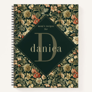 Antike Blumenmuster William Morris Familienrezepte Notizblock