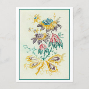 Antike Blumenpostkarte Postkarte