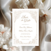 Antike Blumenrahmen Save The Date Einladung
