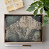 Antike Blumenrose Gründecoupage Seidenpapier (Geschenk)