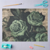 Antike Blumenrose Gründecoupage Seidenpapier (Basteln)
