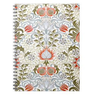 Antike Blumentapete von William Morris (1879) Notizblock