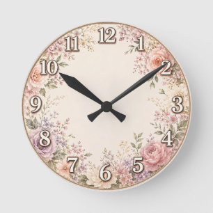 Antike Blumenwanduhr Runde Wanduhr
