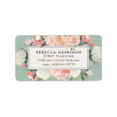 Antike Blumenweide Grüne Rücksendeadresse Adressaufkleber (Vorne)