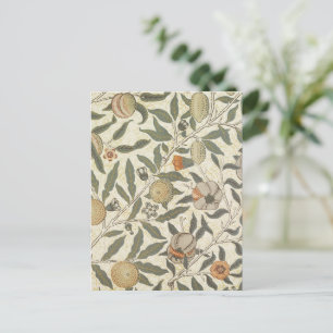 Antike Blumige William Morris Früchte Postkarte