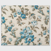 Antike Blüten Blütenblumen Botanische Beige Geschenkpapier (Flach)