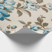 Antike Blüten Blütenblumen Botanische Beige Geschenkpapier (Ecke)