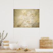 Antike Blüten Kunst drucken Poster (Küche)